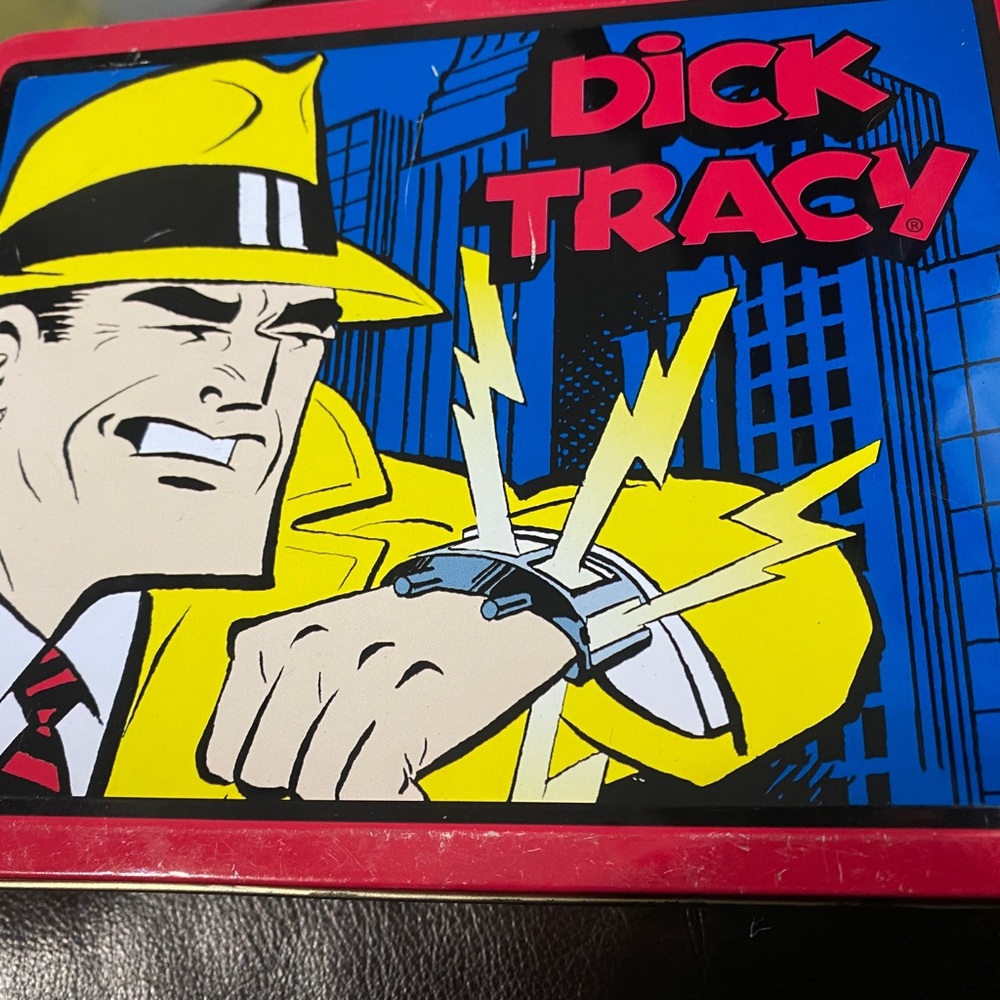DICK TRACY VINTAGE COLLECTIBLE 1998 METAL TOTE LUNCHBOX & 199O APPLAUSE FIGURE - Picture 15 of 15